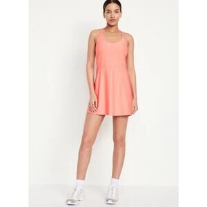 NWT Old Navy CloudComfy Strappy Razerback Mini Athletic Dress In Nectar Sz L